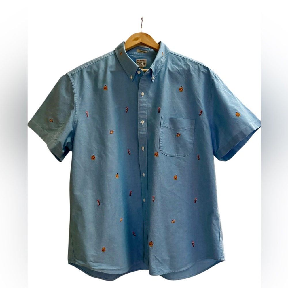 J. Crew Blue Casual Button Down Shirt with Classic Collar